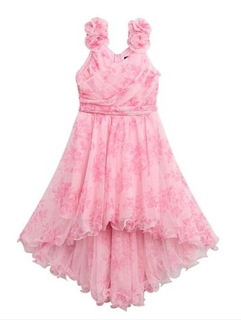 by&by Girls Pink Floral Sleeveless A-Line Dress